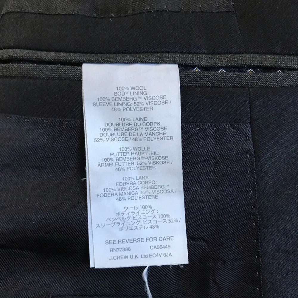 J. Crew Ludlow X Ing Loro Piana Navy Two-Button Sport Coat 42L